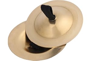 Sunicon Finger Cymbals, 5.3cm Belly Dancing Finger with Zills Brass Hand Cymbals Small Musical Instrument for Dancer Party Ch