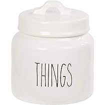 Truu Design Ceramic Flour Jar - Rae Dunn Farmhouse Style Airtight Container For Kitchen Storage