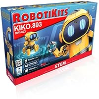 OWI Kiko.893 Interactive A/I Capable Robot with Infrared Sensor Two Play Modes | Follow Me Or Explore Develops Own Emotions and Gestures Sound and Lighting Effects | DIY Robot 9OWI893