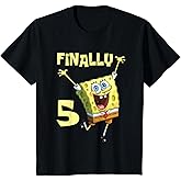 Kids Original Spongebob Square Pants - 5th Birthday. Finally 5. T-Shirt