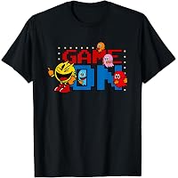 T-shirt Homme Rétro Pac-Man Taille XL - 100% Coton, Manches Courtes, Couleur Noire, Neuf Avec étiquettes