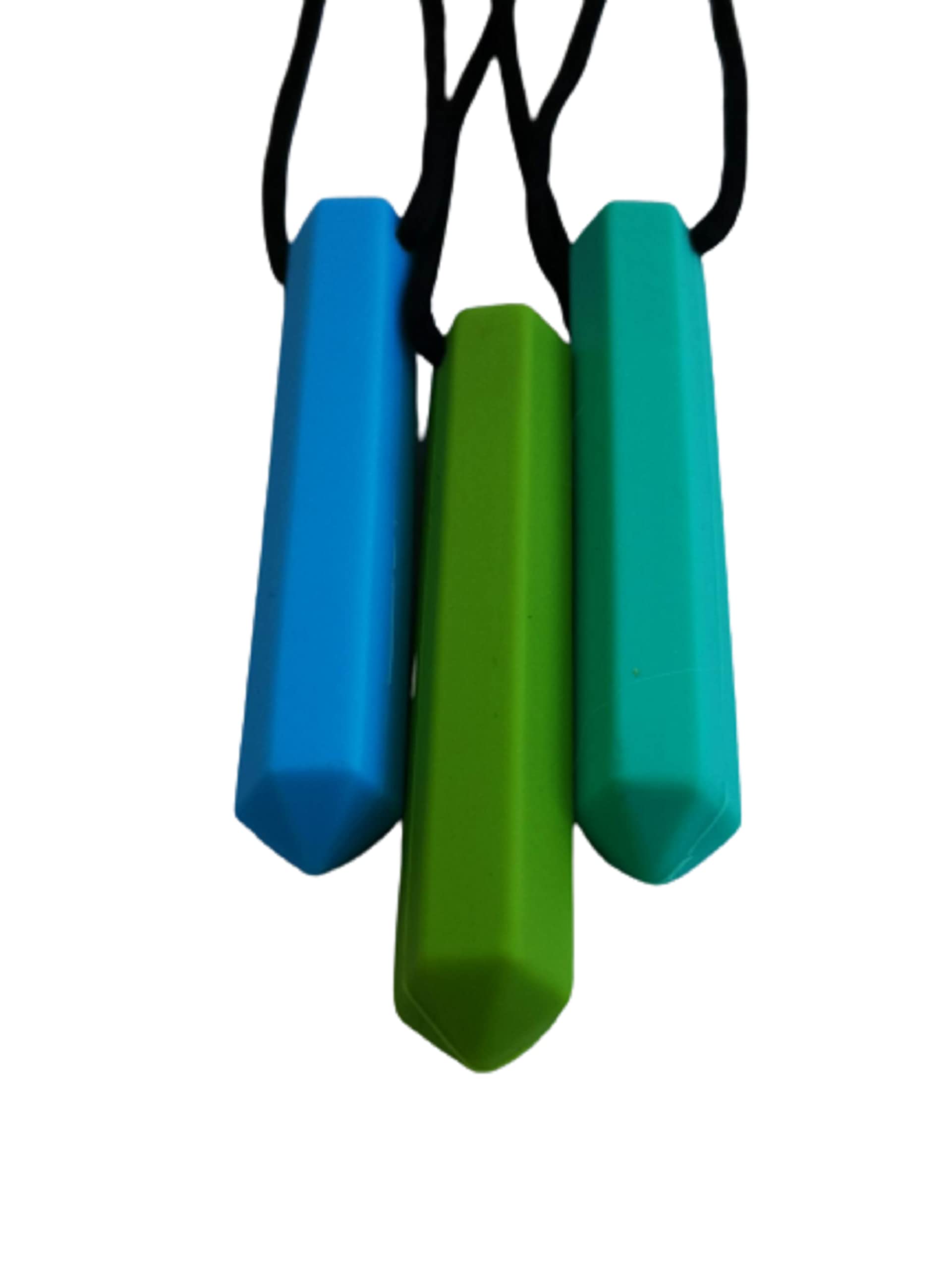 Sensory Chew Necklace Chewelry for Kids, Teens or Adults with Autism ADHD Who Need to Stim Chew Bite or Fidget Chewy Aids Help Concentration Biting 3 Pack BGT