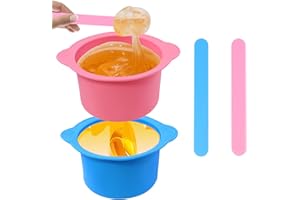 Yungeln 2Pcs Wax Pot Liner,Silicone Wax Warmer Liner with 2 Pcs Wax Sticks, Non-Stick Wax Pot Silicone Bowl Replacement,Reusable Wax Melt Liners Wax Warmer Liner Bowl for Hair Removal