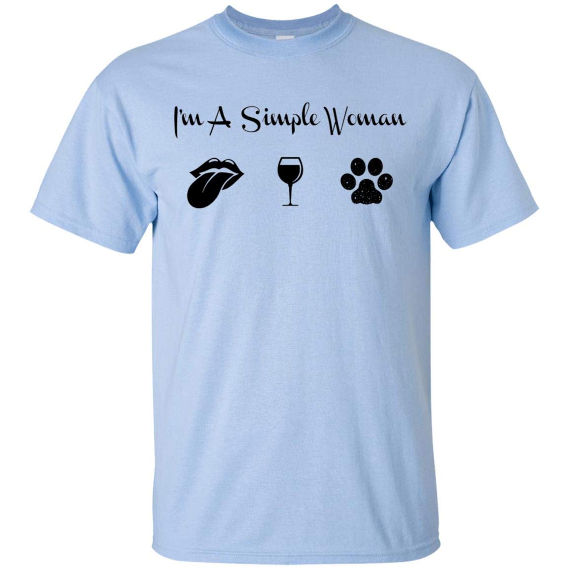 I M A Simple Woman Rolling Lip Wine Dog Stones T Shirt
