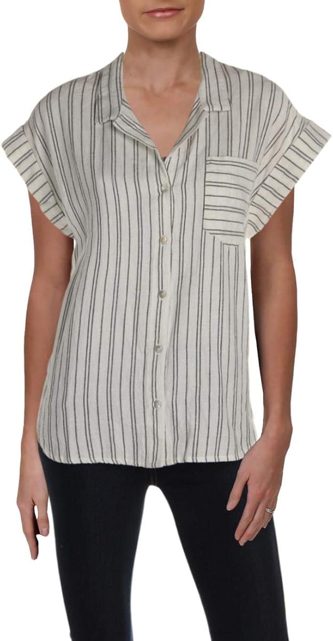 Amazon.com: Aqua Womens Cotton Hi-Low Button-Down Top: Clothing