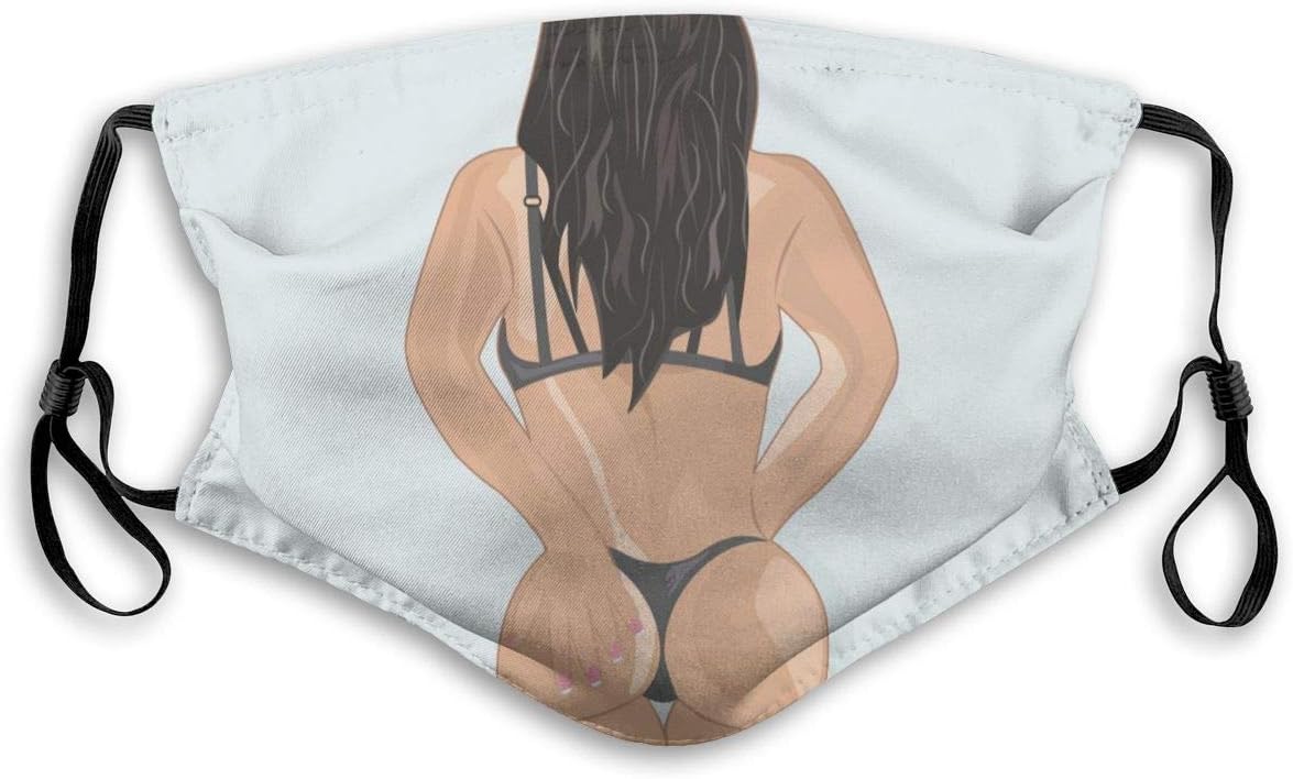 Bare Naked Sexy Women Mask Anti Dust Pollution Mask,Washable PM2.5 Face Mask With Adjustable Straps Mask