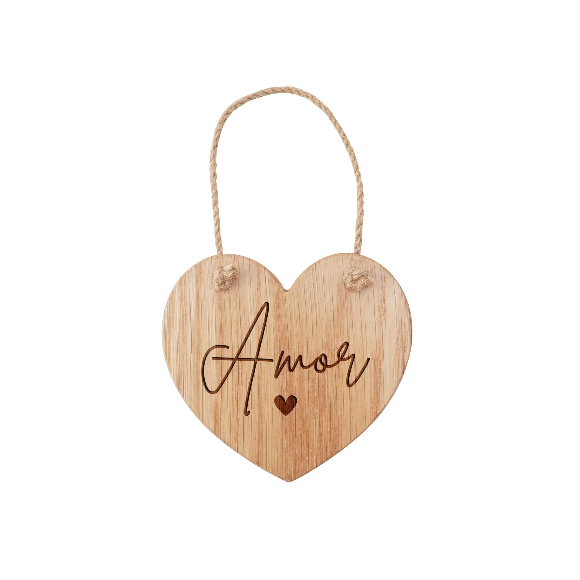 CGB Giftware | Send With Love 'Amor' Oak Hanging Heart | Wall Sign | Home Decor | Homeware | Decoration | GB08025