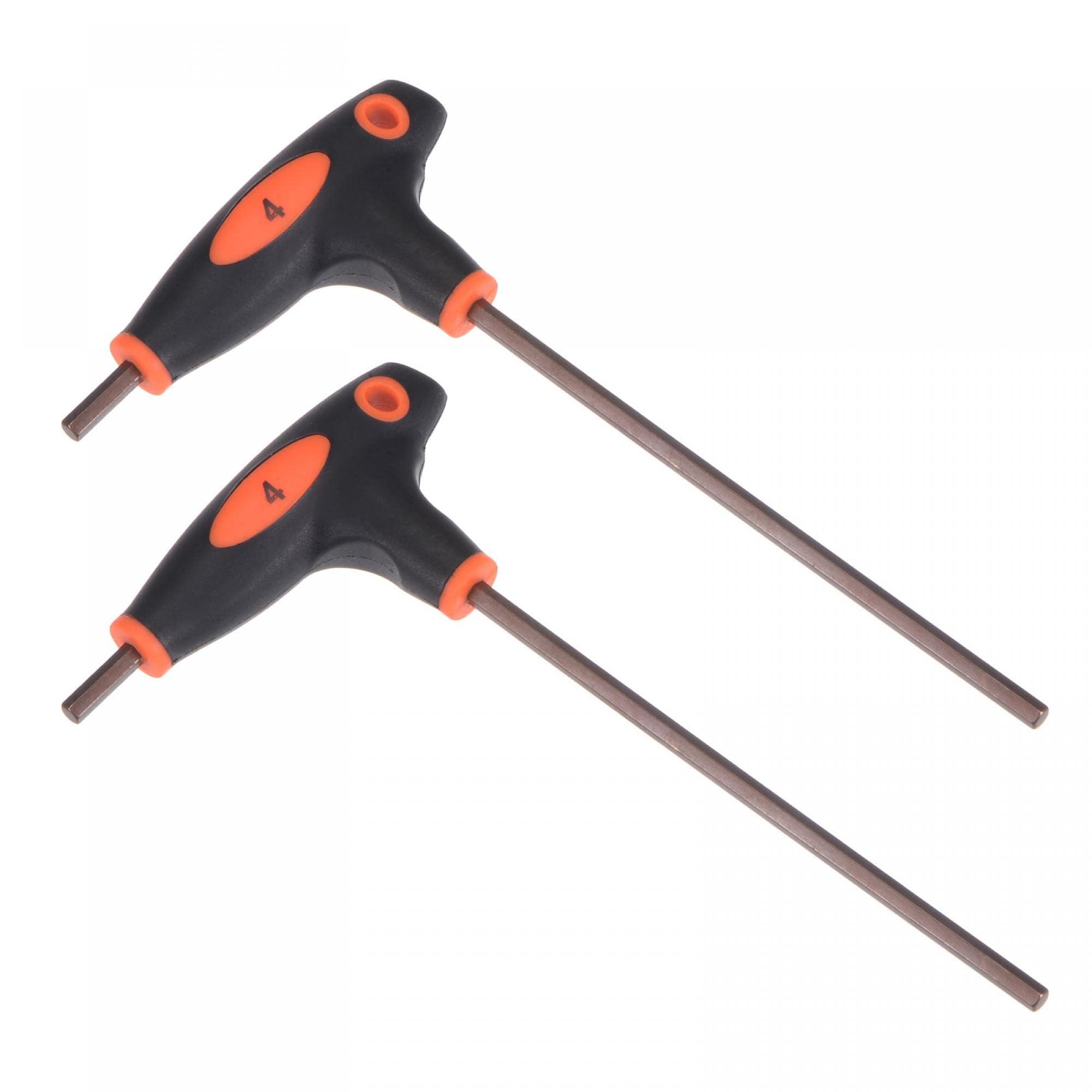 TOP-VIGOR 2Pcs 4mm Hex Key T-Handle, T Bar Dual End Wrench Spanner Allen Key for Home Repair and Mechanical Maintenance, Metric S2 Steel