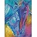 DIY 5D Diamond Painting by Number Kits, Two Colored Horses Full Drill Rhinestone Embroidery Cross Stitch Pictures Arts Craft for Home Wall Decor 11.8 x 15.8 inch