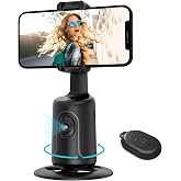 Auto Face Tracking Tripod, 360&deg; Rotation Body Phone Camera Mount Smart Shooting Holder with Remote Selfie Stick, No App, Gesture Control, for Vlog, Tiktok