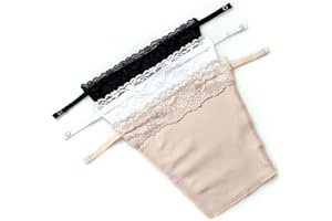 YWTAENOH 3Pcs Lady Lace Clip-on Mock Camisole Bra Insert Overlay Modesty Panel Vest Camisoles