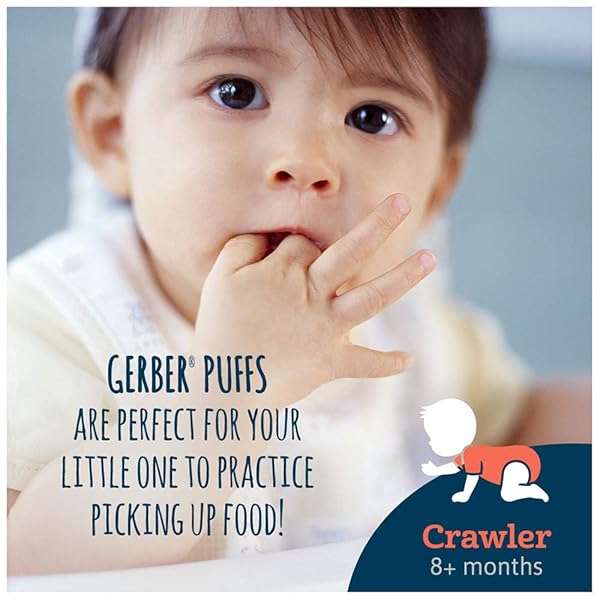 GERBER STAGE 3 BABY SNACKS, BANANA PUFFS, PUFFED GRAIN SNACK, BABY LED FEEDING, IRON & CHOLINE, PUFFS SNACKS FOR BABIES