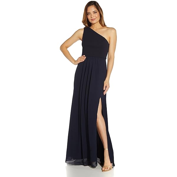 Amazon.com: Adrianna Papell Women's One Shoulder Chiffon Gown