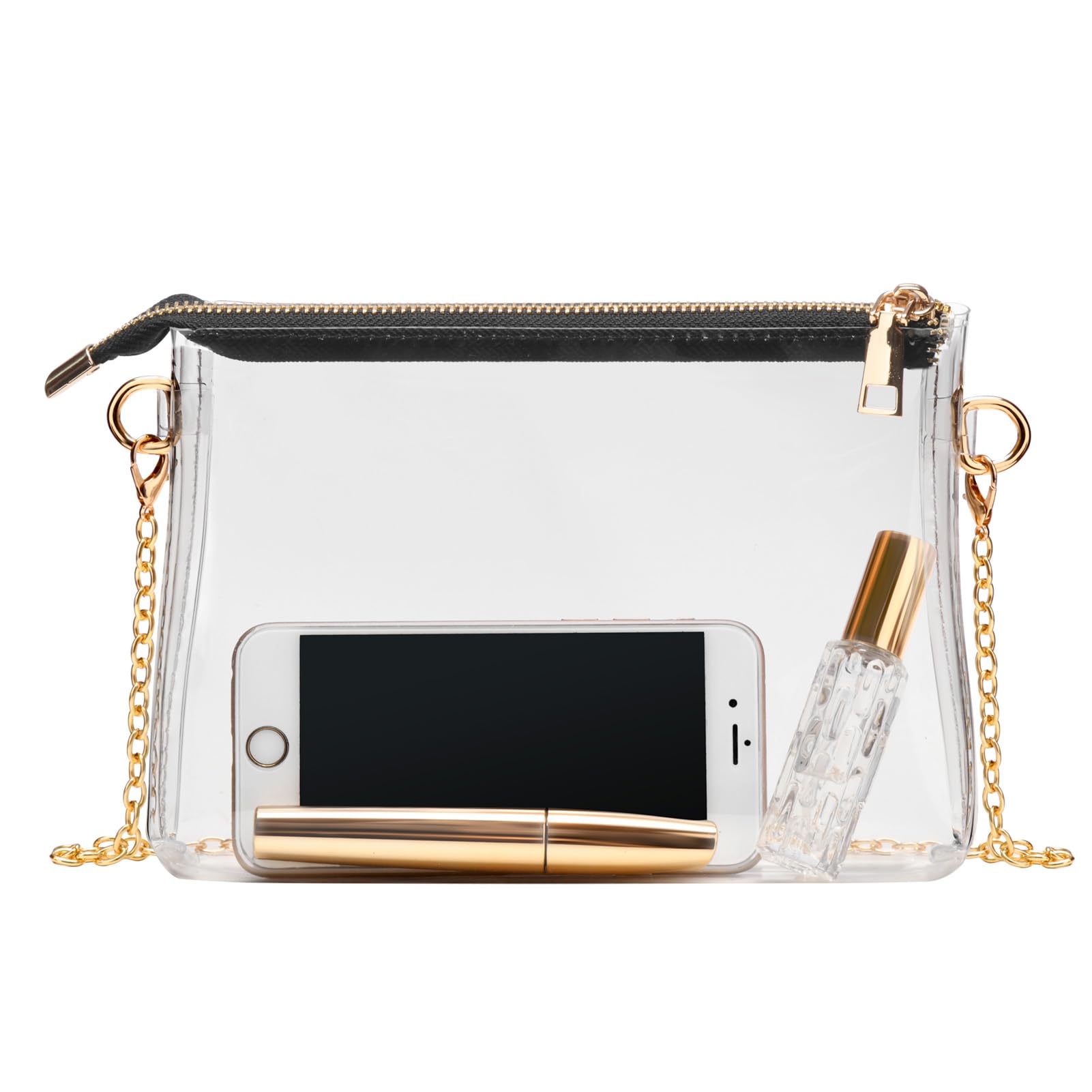 Photo 1 of BS-VOG Clear Purse for Women - Stadium Approved Small Crossbody Bag with Zipper, Clear Stadium Bag for Concerts Sports