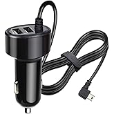 FOUCECLAUS Charger Cable for Garmin GPS, Mini USB Shielding Car Charger Power Cord for Garmin Nuvi Navigator (Car Charger)