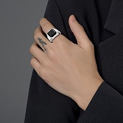 MYNENEY 14K Gold/Silver/Black Plated Square Signet