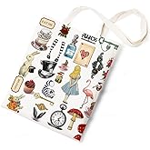 Silhouette of Alice Tote Bag Cotton Reusable Tote Shoulder Bag Fans Canvas Tote Bag For Gifts For Friends Fans