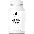 Vital Nutrients Milk Thistle Extract 250mg | Vegan Milk Thistle Supplement for Liver Function & Detox | Antioxidant Support for Glutathione Production | Gluten, Dairy, Soy Free | Non-GMO | 60 Capsules