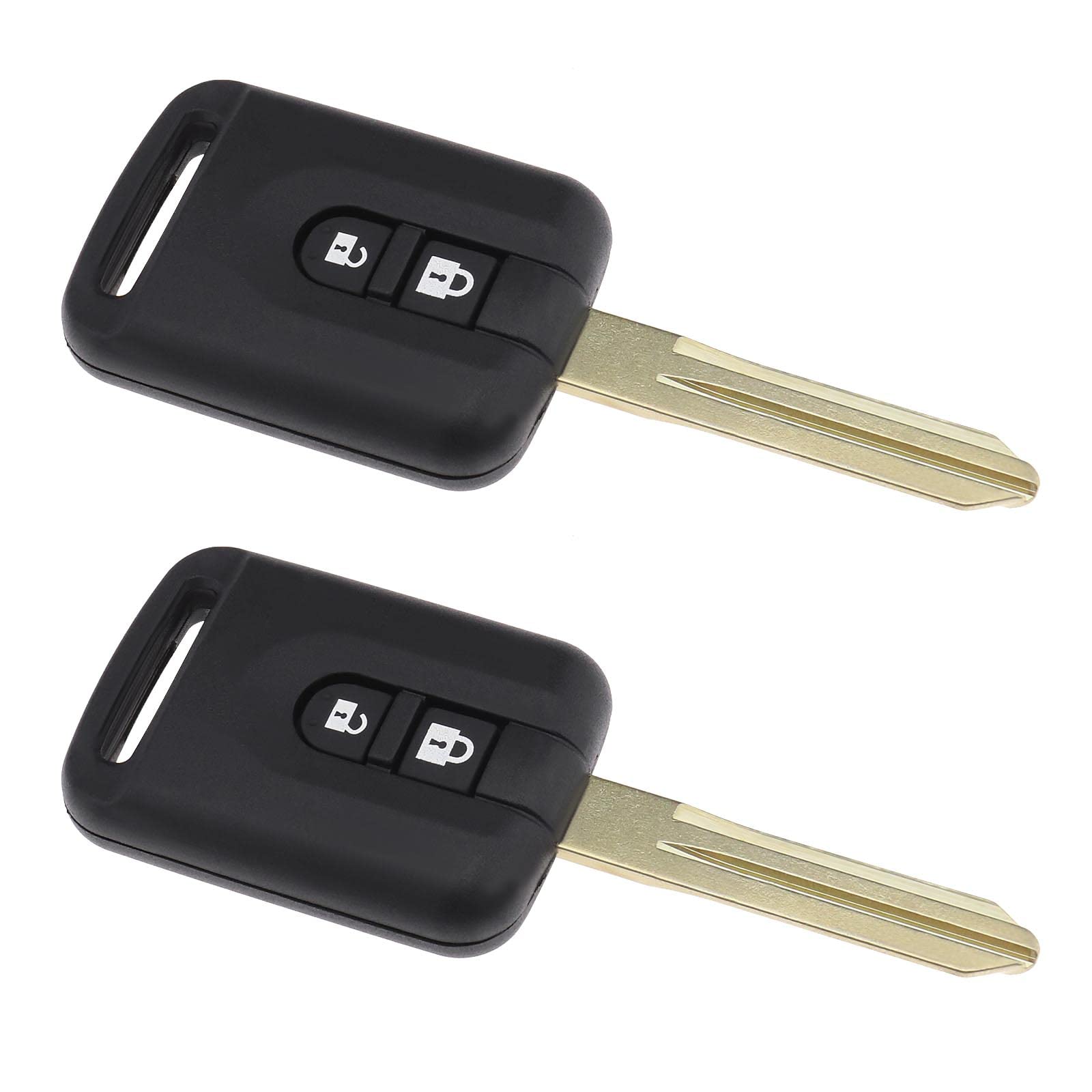 VGOL 2PCS Car Key Case with Uncut Key Blade Compatible with Navara Micra Qashqai Note 2 Button Key Fob Shell Housing Replacement Key Cover