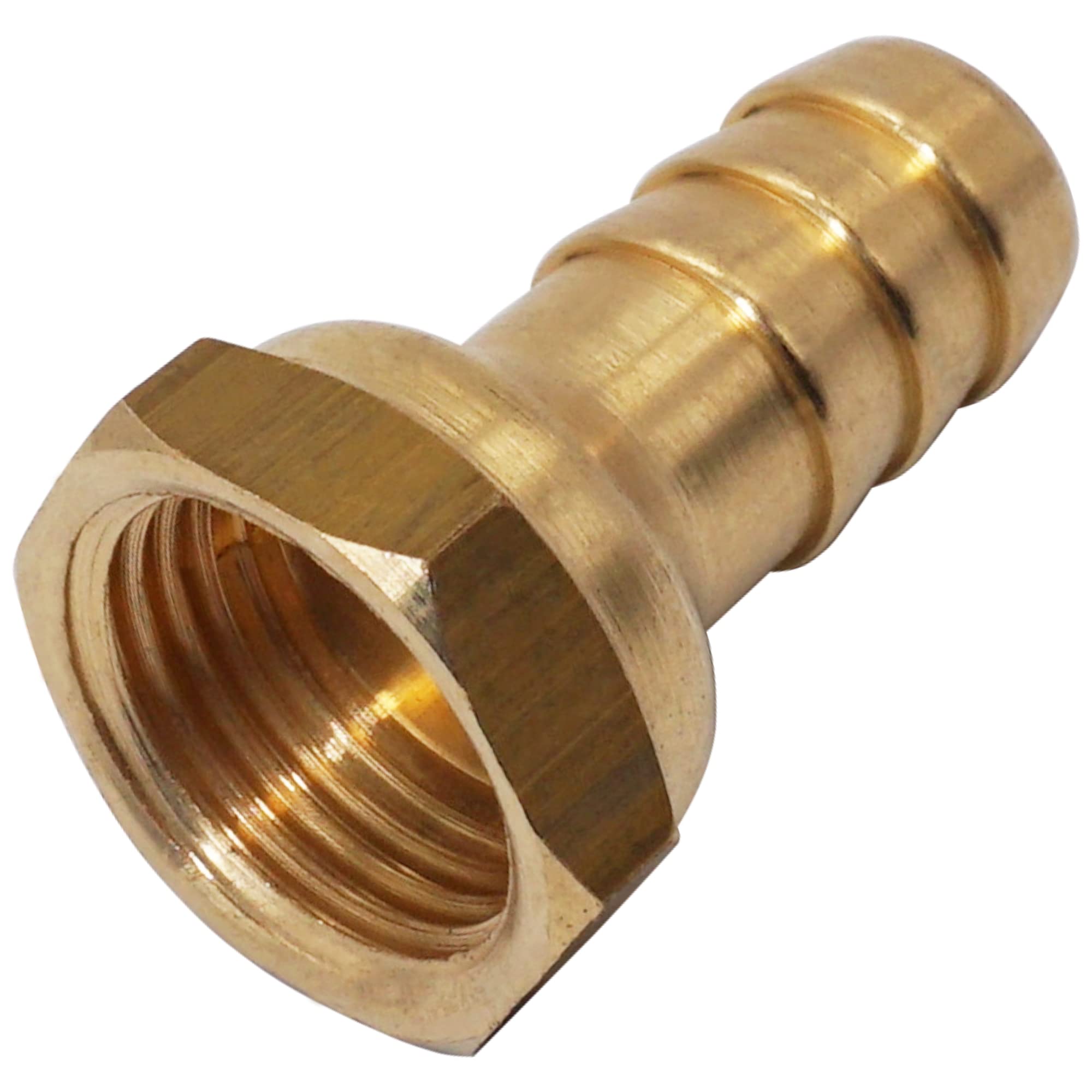 SKIR'CO 1 pc Female Thread Barb Brass Fitting 1/2" x 15 mm, Hose Barbed Adapter, Hose Tail Connector, BSP Thread