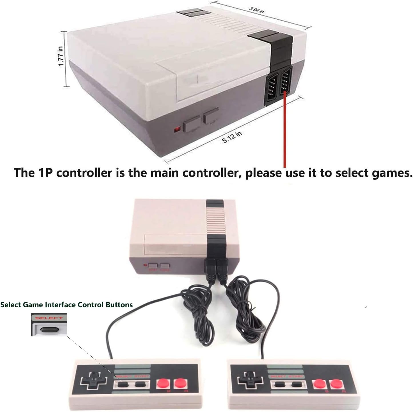 Infityle Classic Mini Retro Game Consoles with 2 Classic Controllers, AV Output 8-bit Built-in 500 Games: Computers & Accessories