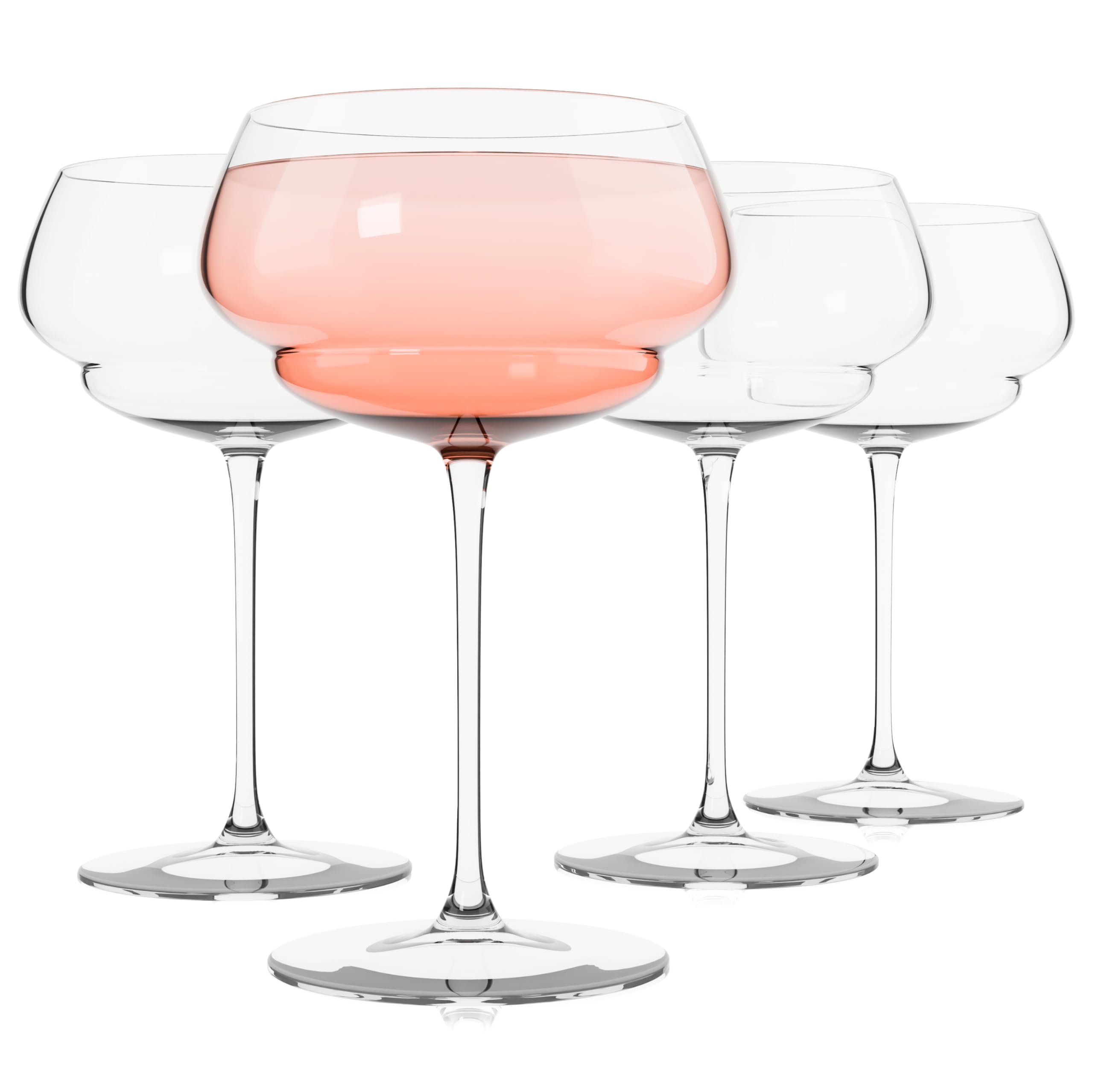 Luigi Bormioli Coupe Cocktail Glasses Set of 4 x 300ml - Crystal Champagne Coupe Cocktail Glasses, Super Light Titanium Reinforced Glassware