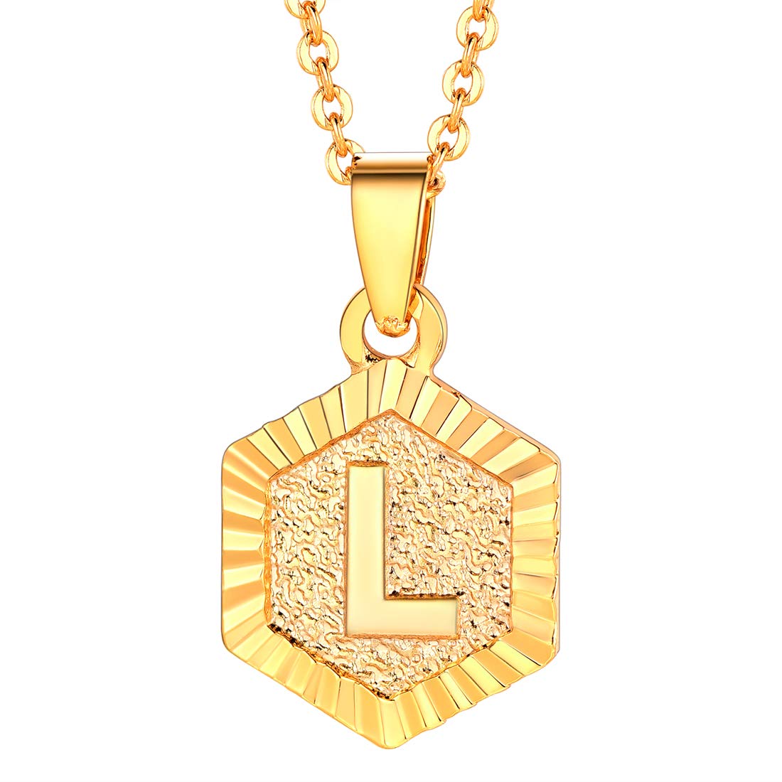 U7 Gold Necklace Men Pendant L Initial Necklaces for Women Jewellery