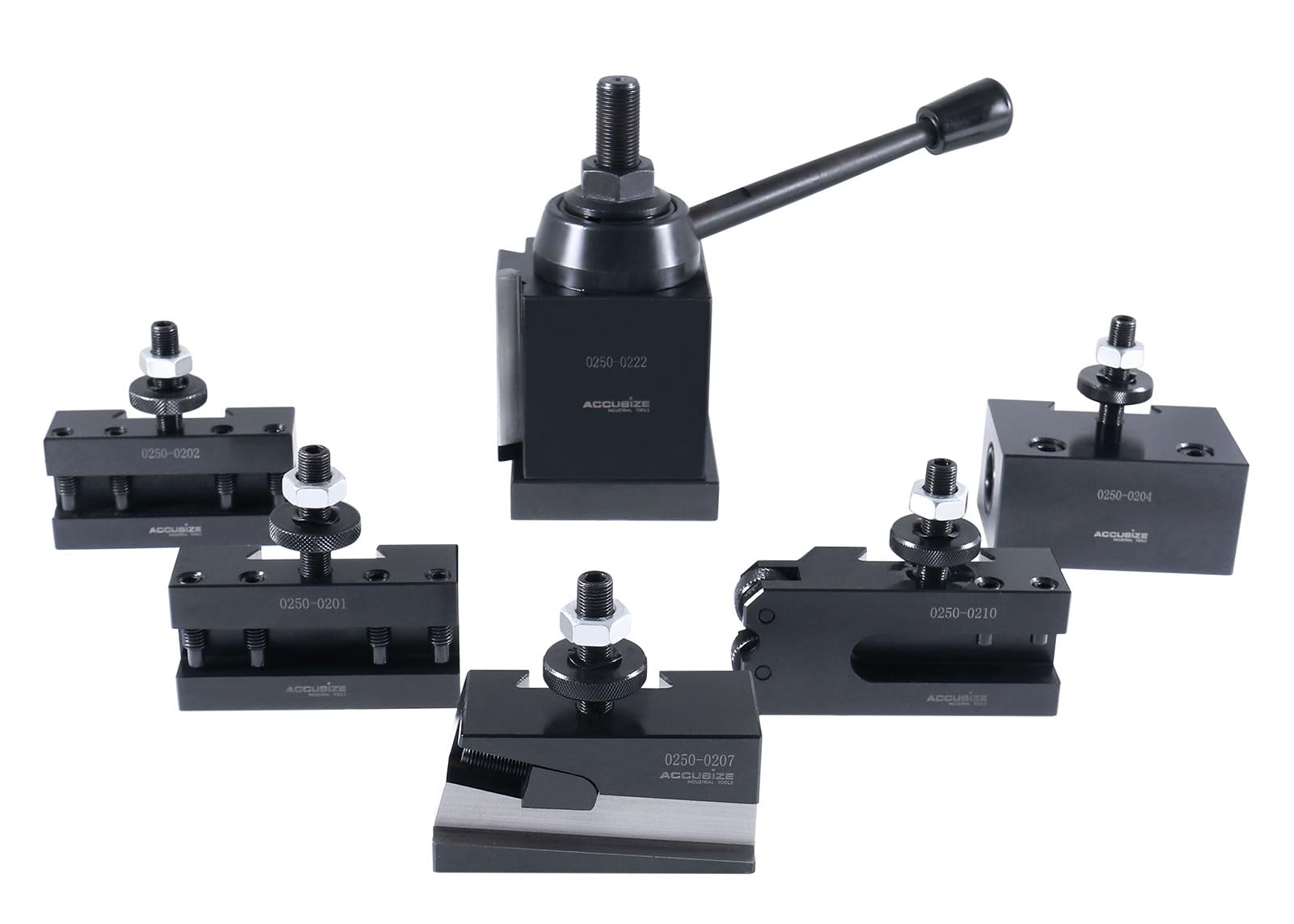Accusize - 10-15'' Wedge Type Quick Change Tool Post 6 Pcs/Set for #200 BXA, #0251-0222