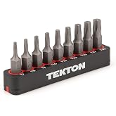 TEKTON 1/4 Inch Star Bit Set, 9-Piece | DZT93001 | T7 - T30, Bit Rail