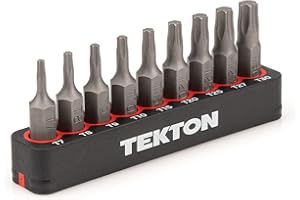 TEKTON 1/4 Inch Star Bit Set with Rail, 9-Piece (T7-T30) | DZT93001