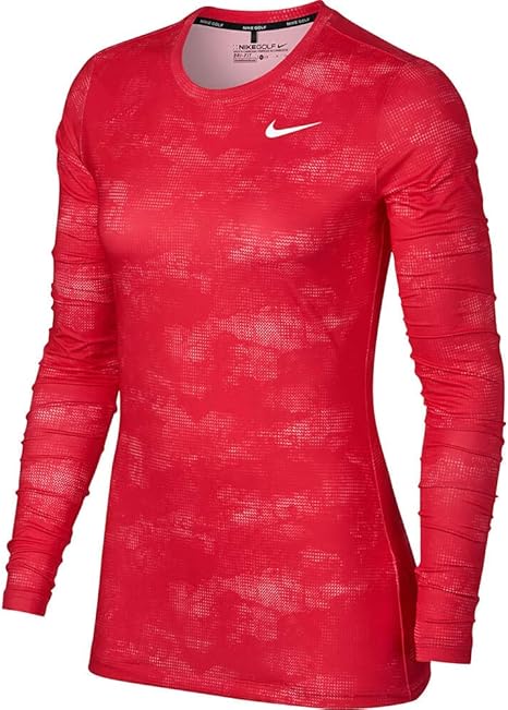 Amazon.com : Women's Nike Dri-FIT UV Crew Long Sleeve Golf Shirts (X-Small, Siren Red) : Clothing