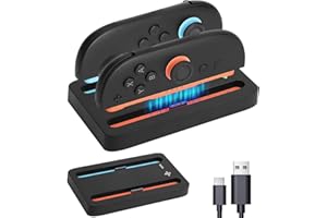 CBDYWVR Charging Dock for Nintendos Switch 2,Switch 2 Joycons Dock for 2 Joycon,Joycons Charger Stand Station with LED Indication and USB Type-C Charger Cable