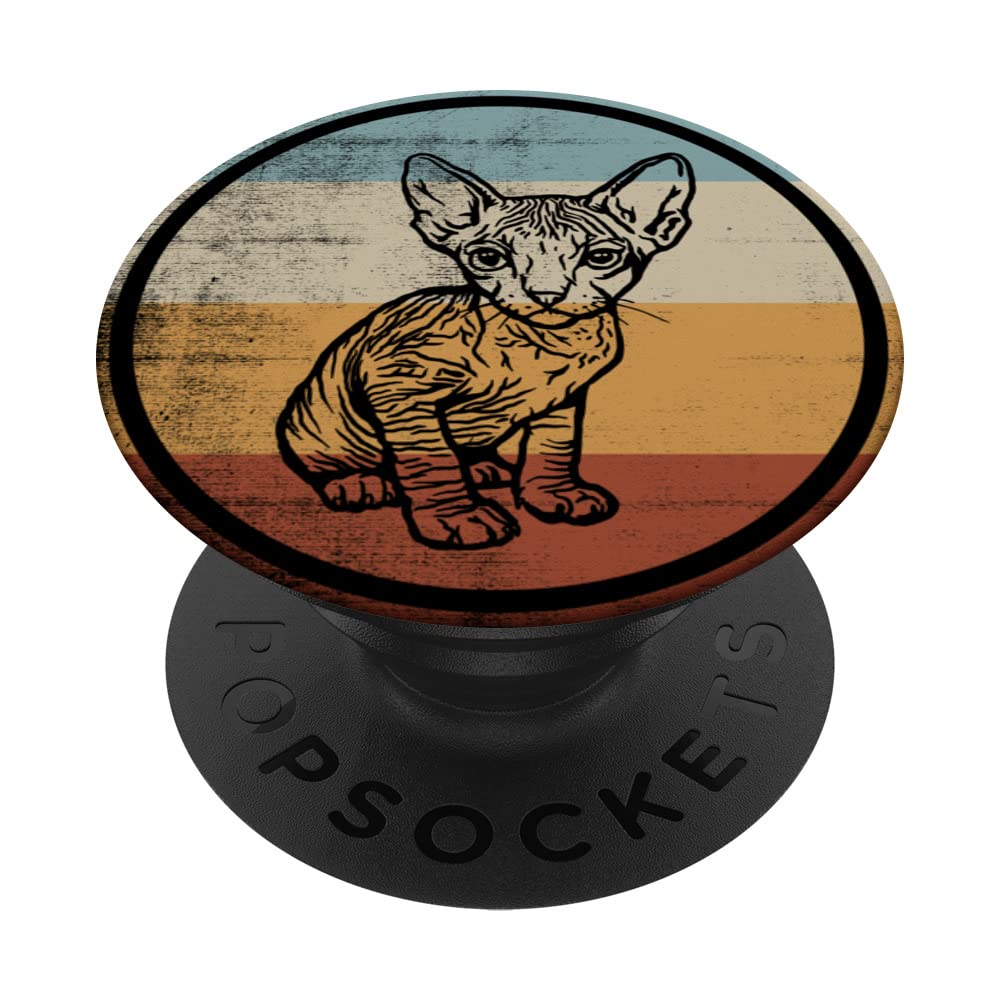 Retro Vintage Design Sphynx Cat PopSockets Swappable PopGrip