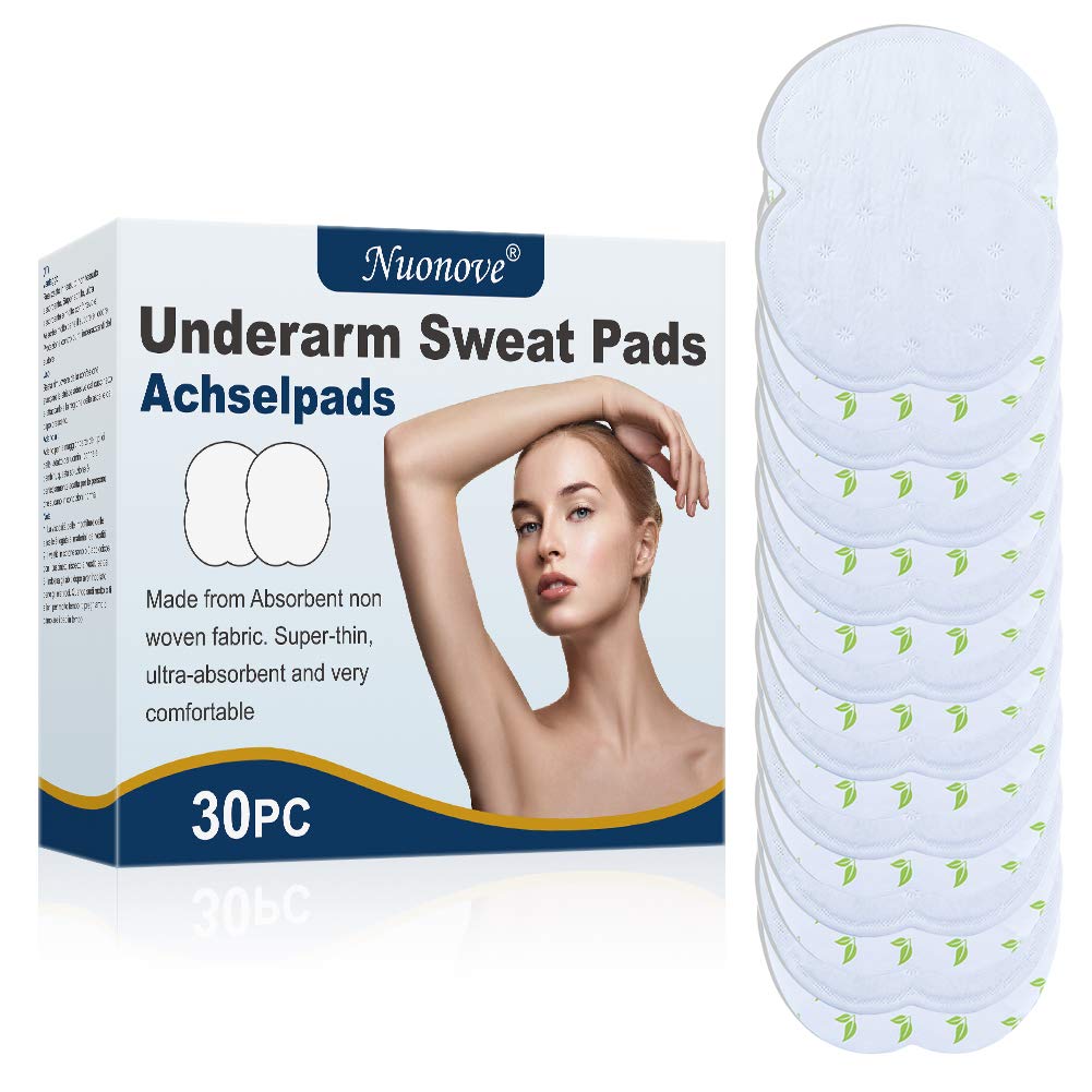 Underarm Sweat Pads, Armpit Sweat Pads, Anti Sweat Pads, Odor Deodorant, Made from Absorbent non woven fabric, Super-thin, Invisible, Self Adhesive, Comfortable, Armpit Protection, Large Size, 30PC