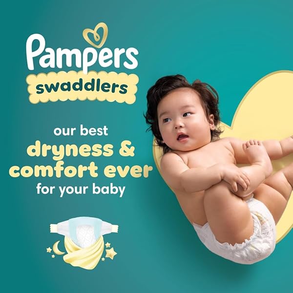 PAMPERS SWADDLERS DIAPERS, SIZE 5 (20-37 LBS), 132 COUNT, ABSORBENT, KEEPS BABY DRY AND COMFORTABLE, SKIN SAFE DISPOSABLE BABY DIAPER (PACKAGING MAY VARY)