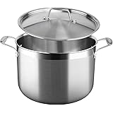 Duxtop Whole-Clad Tri-Ply Stainless Steel Stockpot with Lid, 8 Quart, Kitchen Induction Cookware