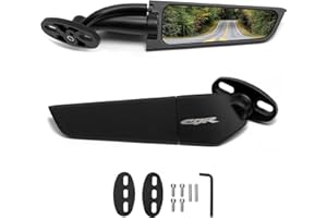 GYMARK Motorcycle Rear View Mirror Wing Rearview Side Mirror Adjustable 360° Rotating Mirrors for H-onda CBR 1000RR 600RR 650R 500R 400R 250RR