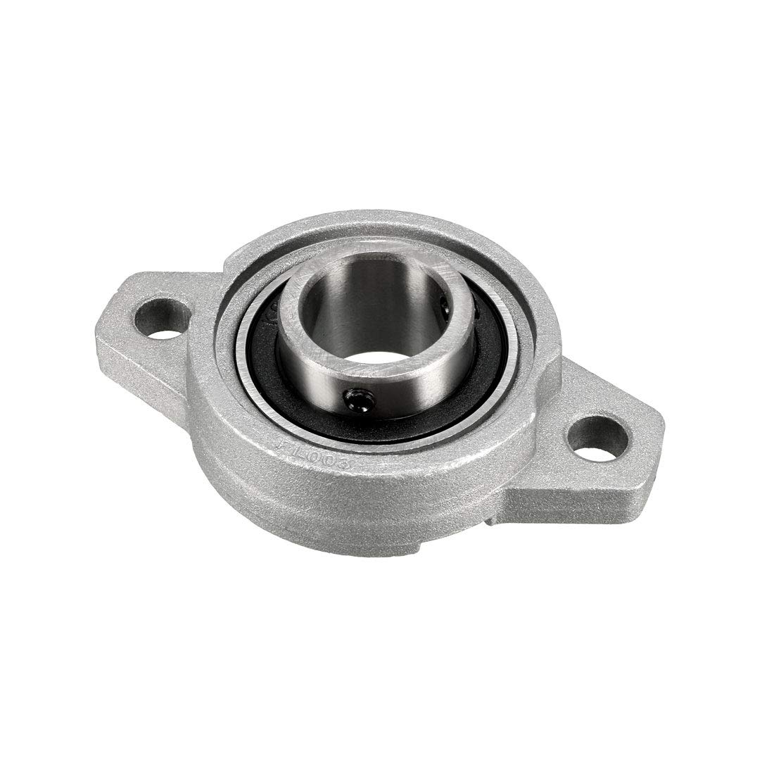 uxcell KFL003 Flanged Pillow Block Bearing, 17mm Bore Diameter, Zinc
