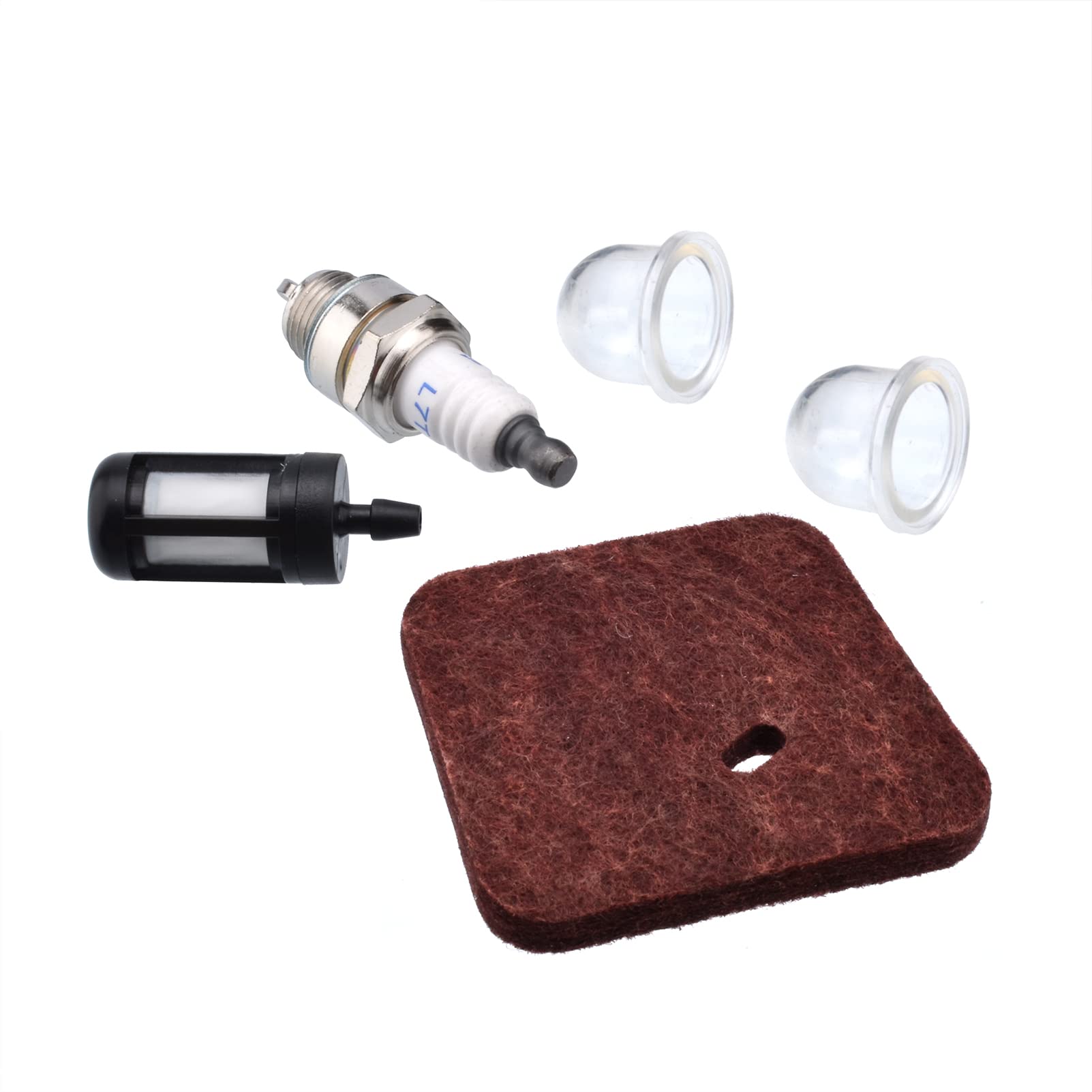 Cancanle Air Filter Fuel Filter Spark Plug Primer Bulb for Stihl FS38 FS45 FS46 FS55 HS45 FC55 KM55 Grass Trimmer