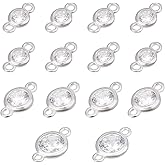 PH PandaHall 925 Sterling Silver Rhinestone Links 16pcs 3 Styles Jewellery Connectors Cubic Zirconia Charms Crystal Pendants Attachment Diamond for Bracelet Necklace Making DIY Crafts 7.4~10mm