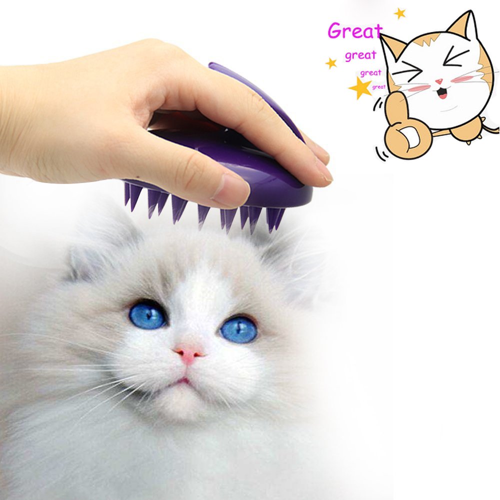 Boxalls Profesional Silicone CAT Dog Grooming, Massage Brush (Purple)