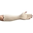 Rolyan Forearm Length Left Compression Glove, Open Finger Compression Sleeve to Control Edema and Swelling, Water Retention, and Vericose Veins, Covers Fingers to Forearm on Left Arm, Large