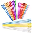 30 PCS Large Eye Plastic Needles, 2.7Inch/3.5Inch/5.9Inch Plastic Weaving Needles, Yarn Needles, Learning Needles, Safety Plastic Lacing Needles for DIY Sewing Handmade Crafts