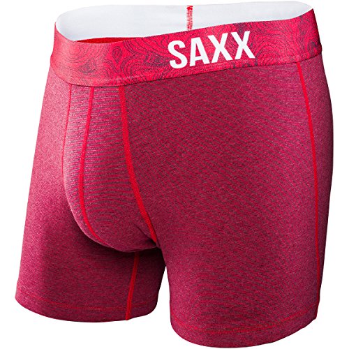Saxx Mens Fiesta Lifestyle Boxers Underwear Small Red Topo Stripe