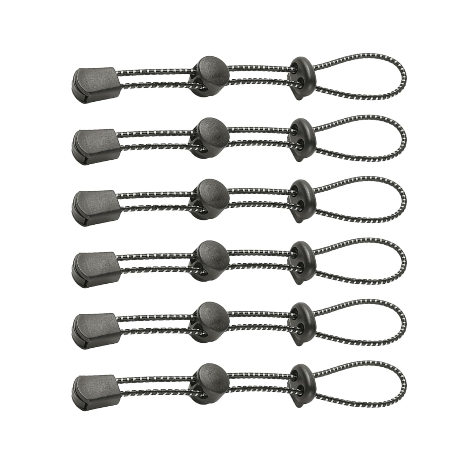 6 Pieces Bungee Cord, Trekking Pole Fastening Cord, Adjustable Bungee Cord, Backpack Accessories, Hiking Accessories, Suitable for Backpack Lanyard Clothing, Black