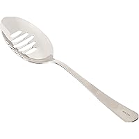 Mercer Culinary 18-8 Stainless Steel Plating Spoon with Slotted Bowl, 9 Inch