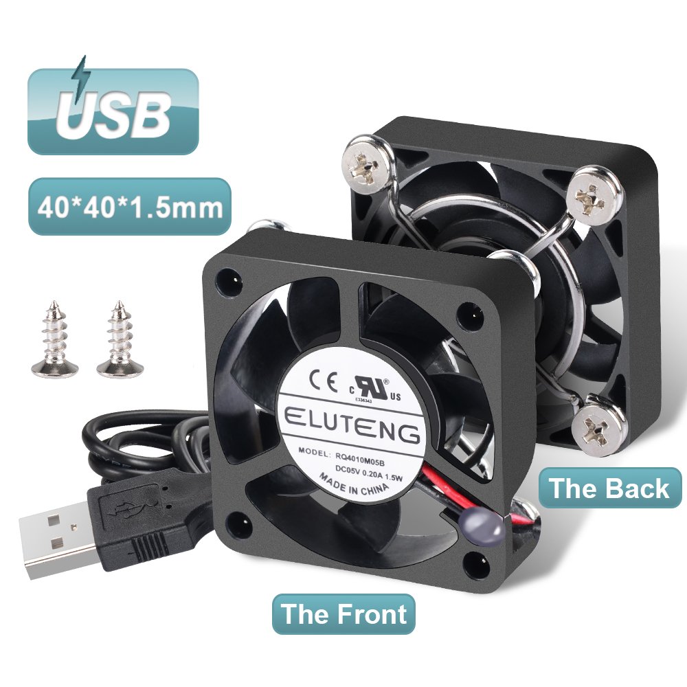 ELUTENG 40mm USB Mini Fan Computer 3 Speed Control Receiver