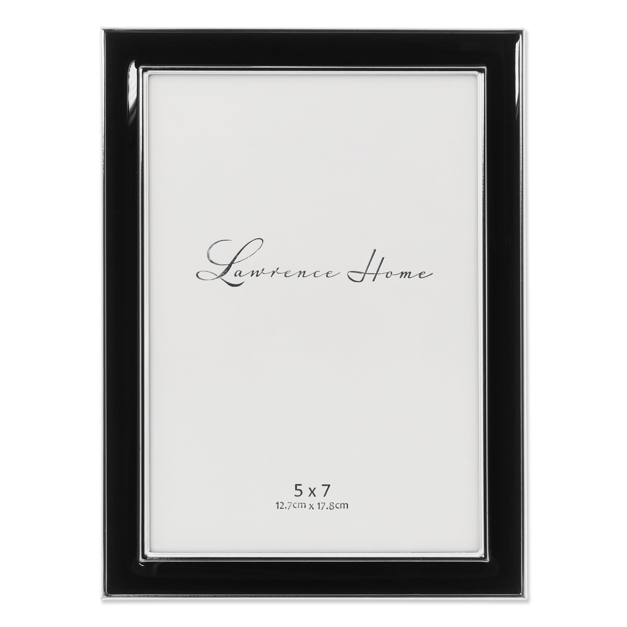 Lawrence 586057 Silver Plated 5x7 Metal with Black Enamel Picture Frame — image 1