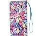 Galaxy S6 Case, JanCalm [Wrist Strap Design][Kickstand] Pattern Premium PU Leather Wallet [Card/Cash Slots] Protective Flip Cover for Samsung Galaxy S6Including -ONE Crystal Pen (Water Lily)