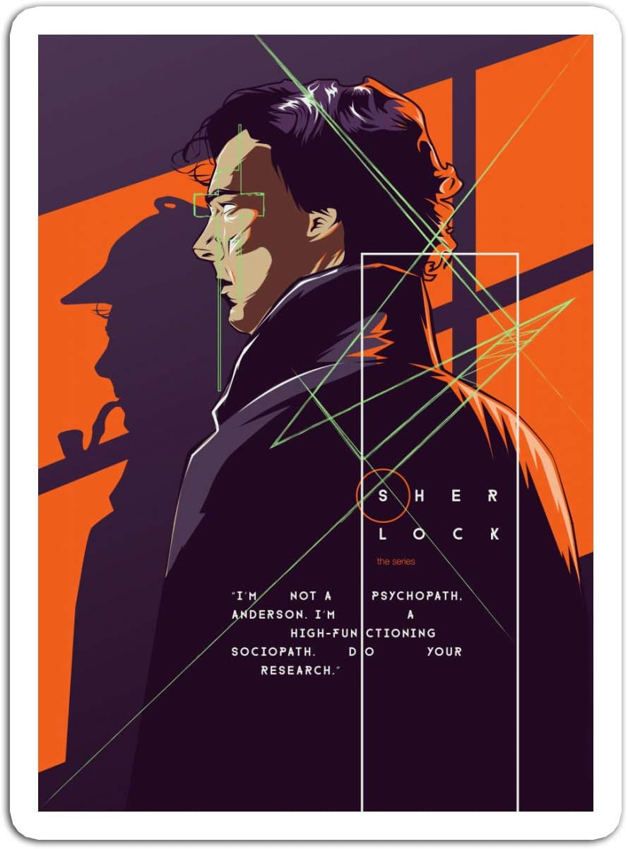 BreathNenStore Sticker Television Show Sherlock Tv Series Tv Shows Series (3" x 4", 3 PCS/Pack)